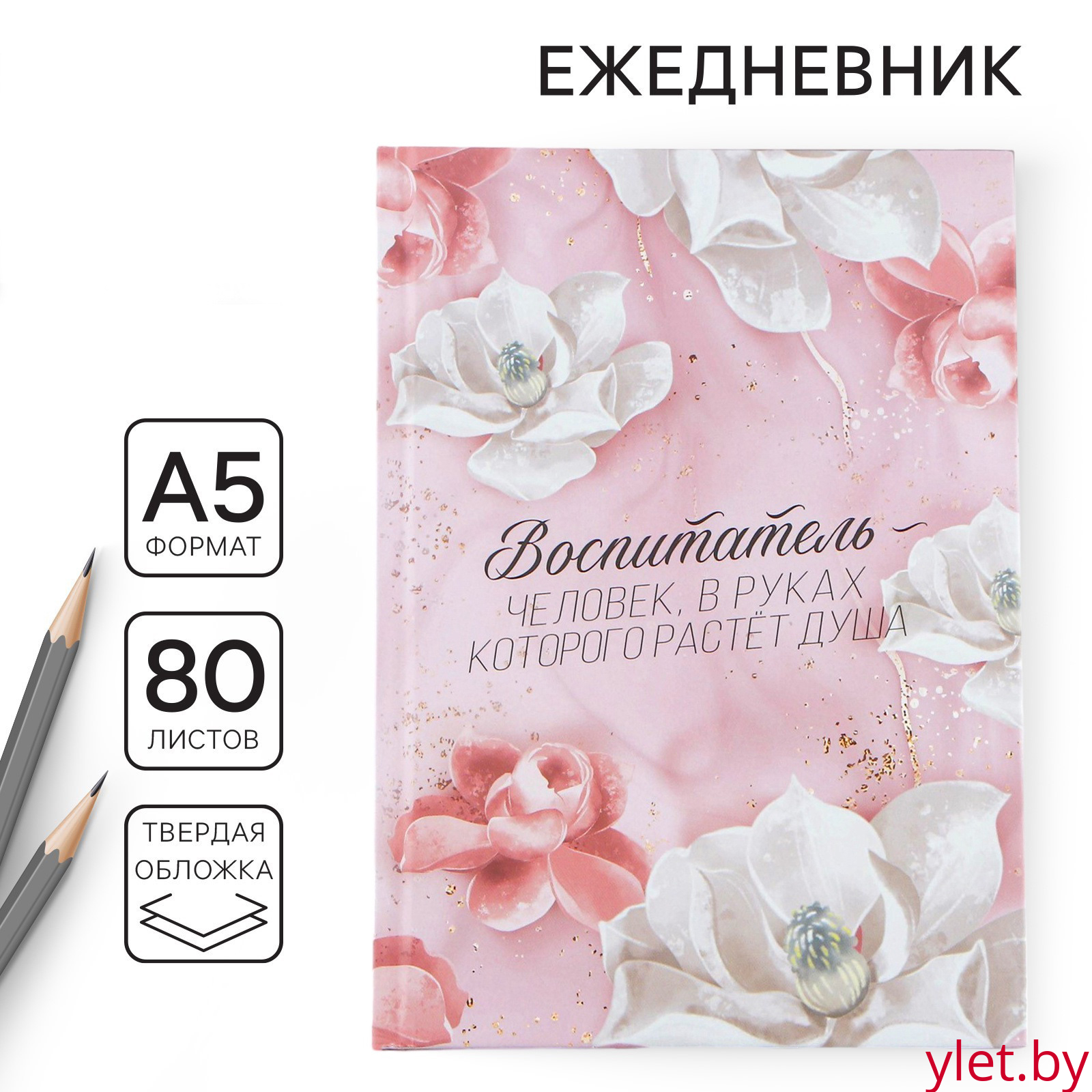 Ежедневник, твёрдая обложка, А5, 80 листов «Воспитателю»