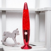 Лава лампа с блестками в цветном корпусе 42 см Красная