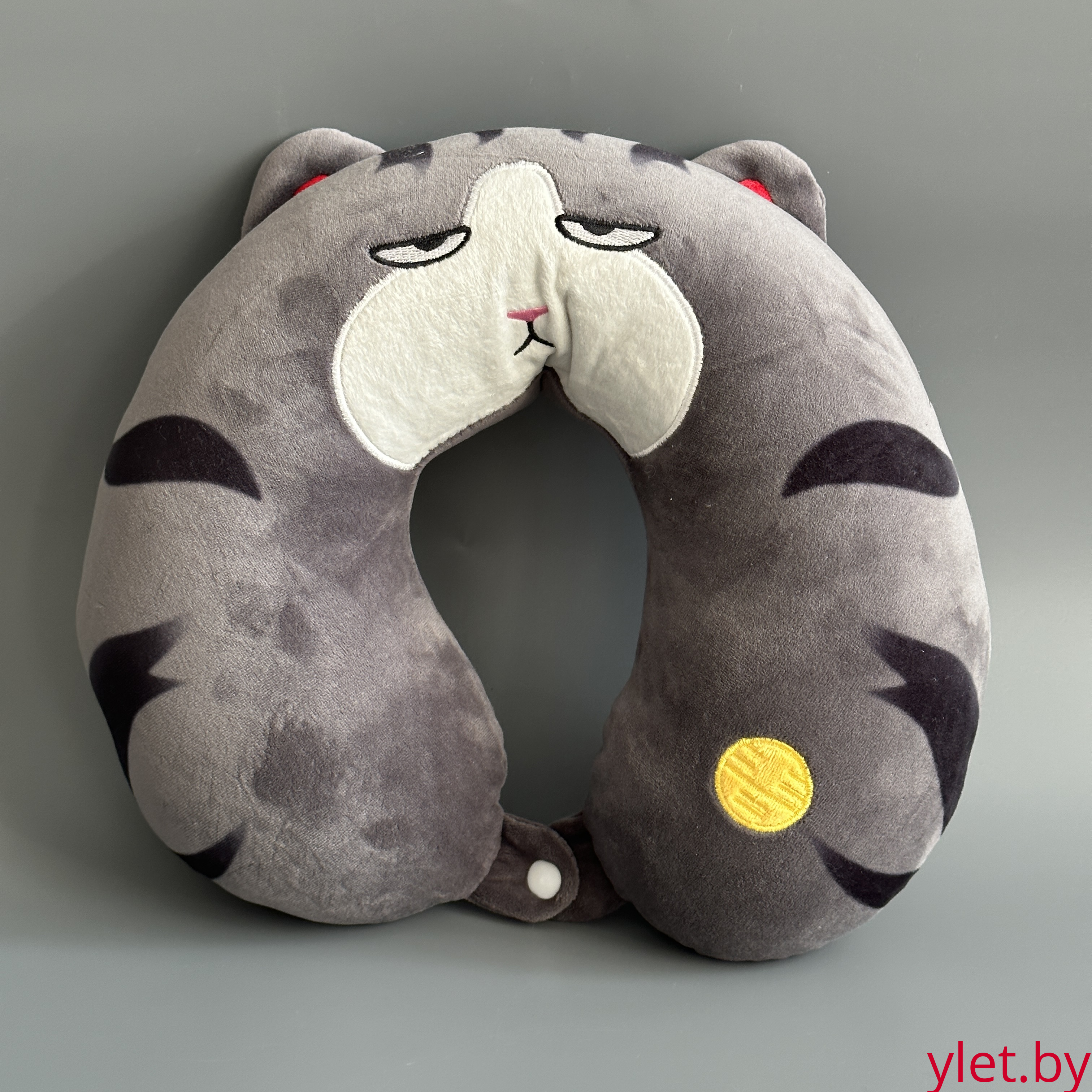 Подушка для шеи, в дорогу, для путешествий U-образная "Кот"