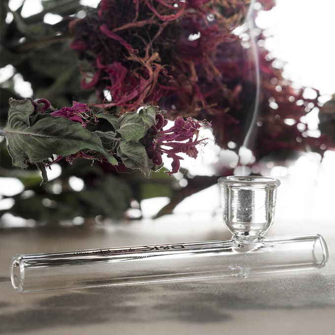 Курительный девайс стеклянный прозрачный с приемником