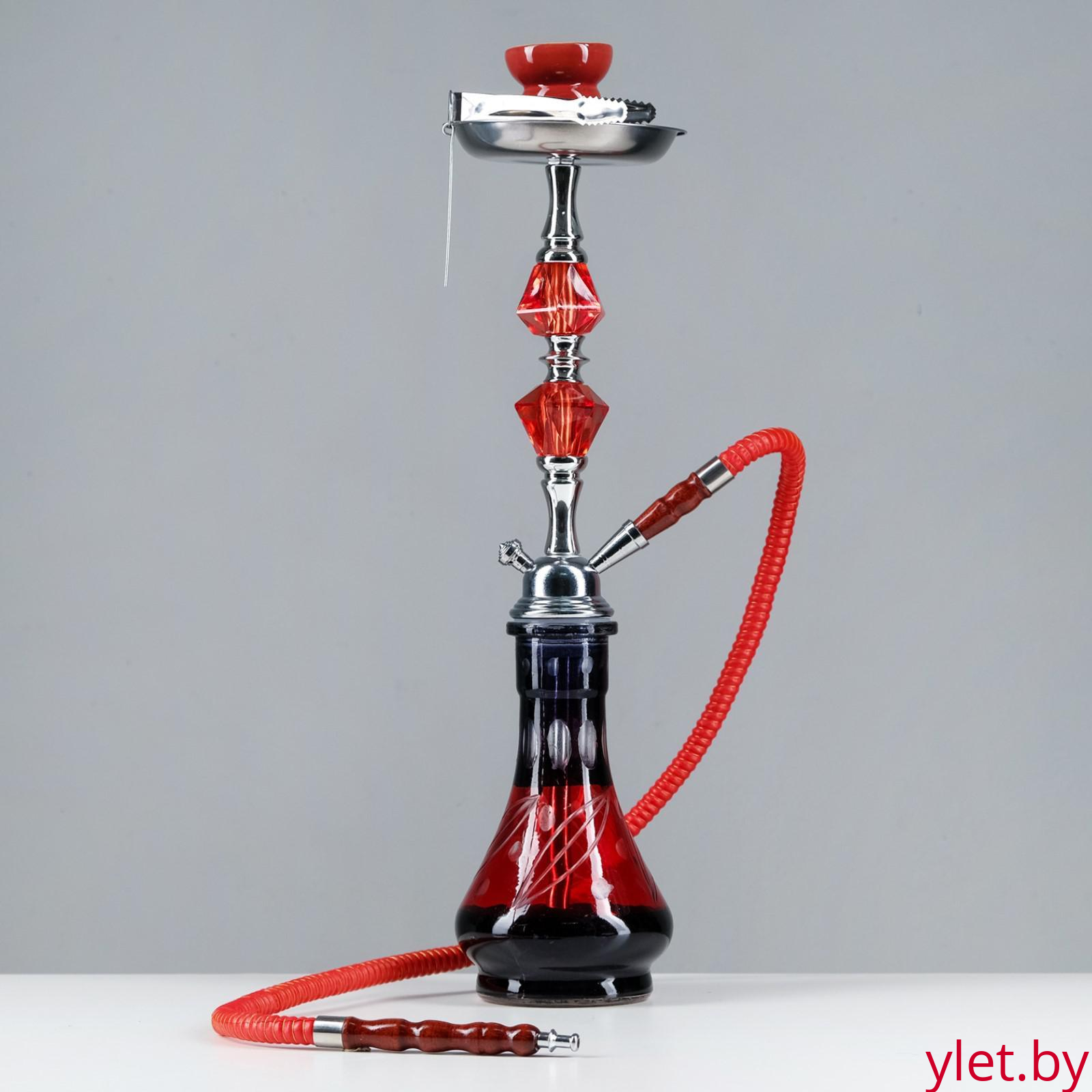 Кальян «Восток», 54 см, 1 трубка, шахта хром, колба-ваза микс