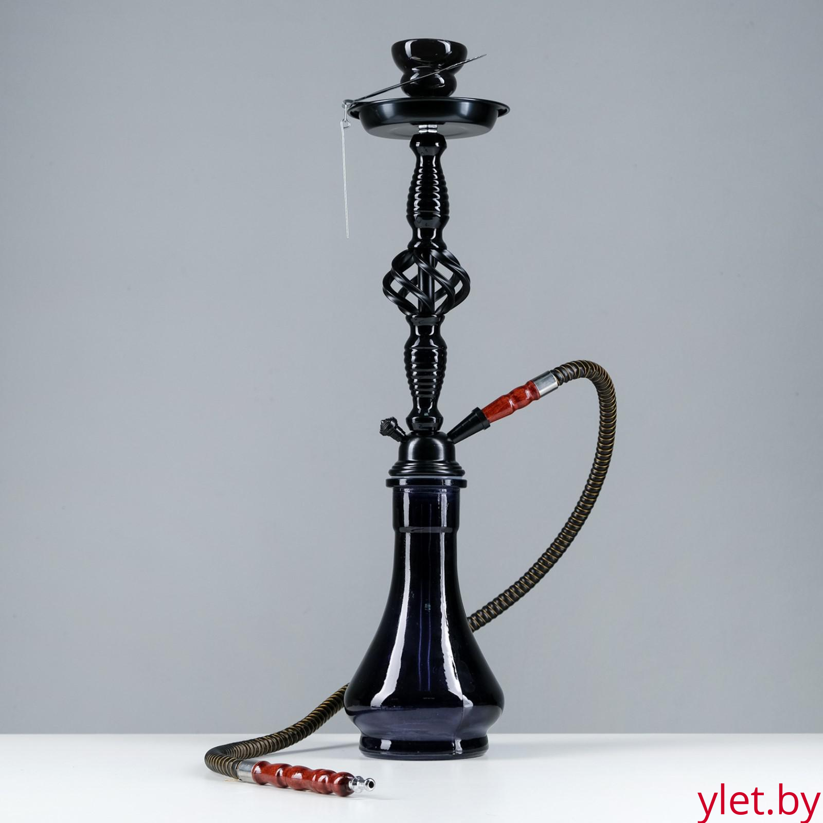 Кальян Black Tower, 53 см, 1 трубка, черный