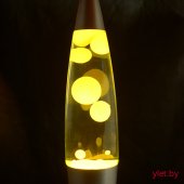 Лава лампа с воском в сером корпусе 35 см Желтая