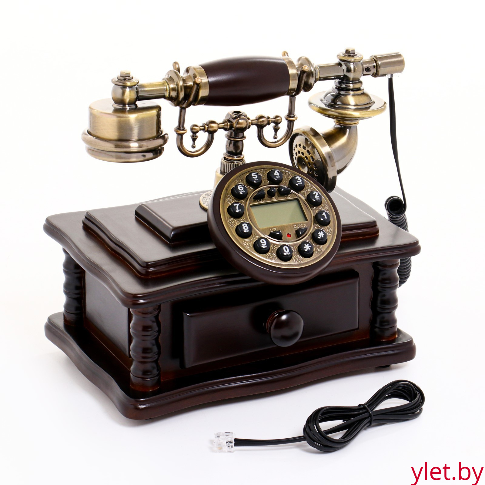 Ретро-телефон «Письменный стол», шкатулка, 16×25×26 см