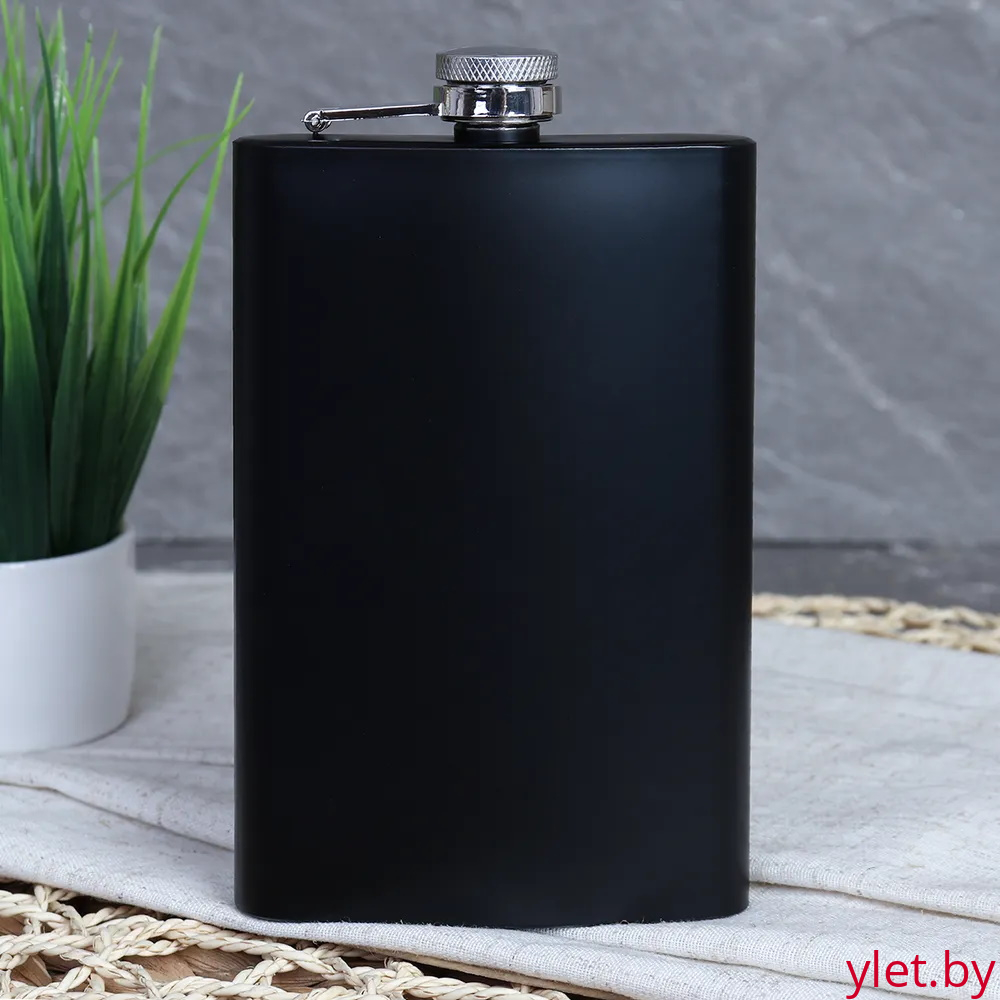 Фляжка "Black", нержавеющая сталь, черная, 270 мл