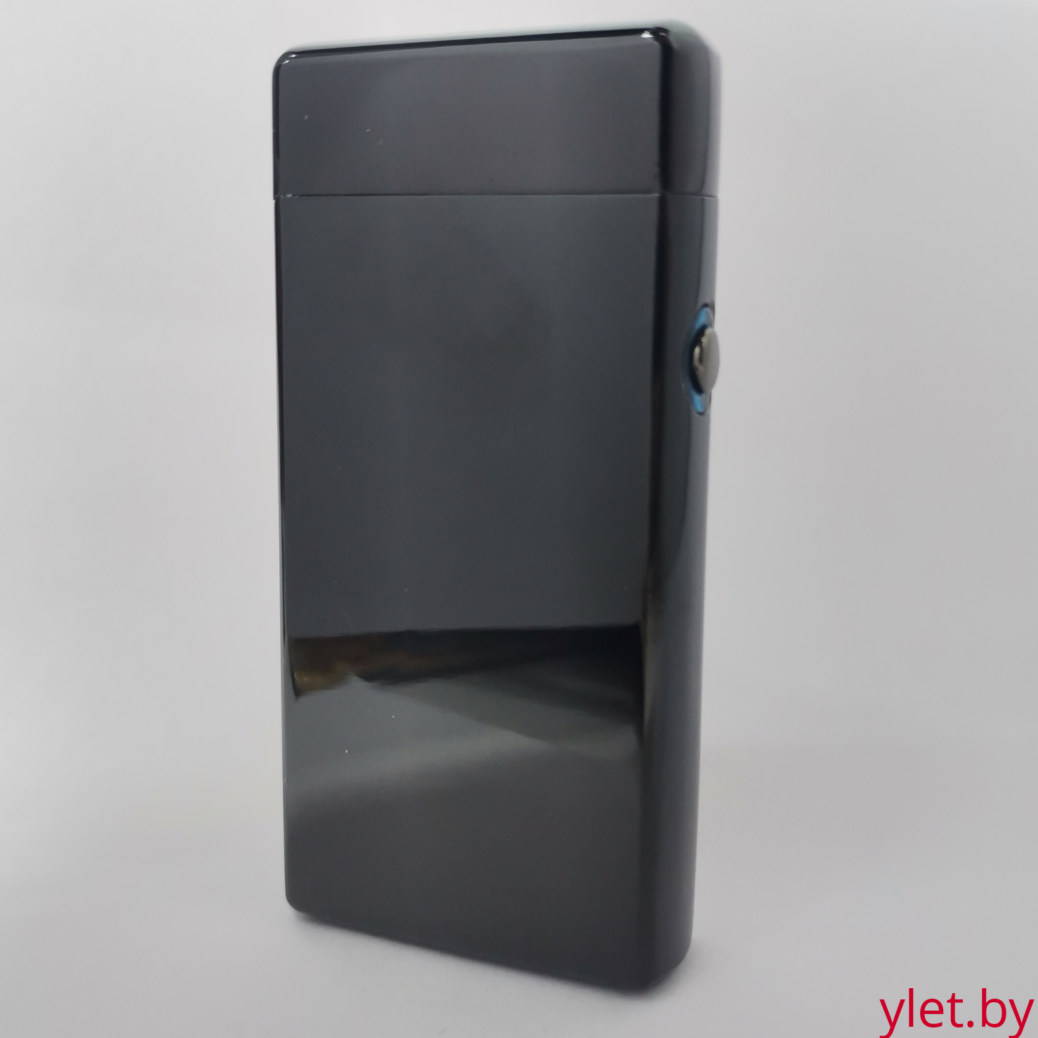 Импульсная зажигалка двойная прямоугольная Lighter ЧЕРНЫЙ (кнопка сбоку светится)