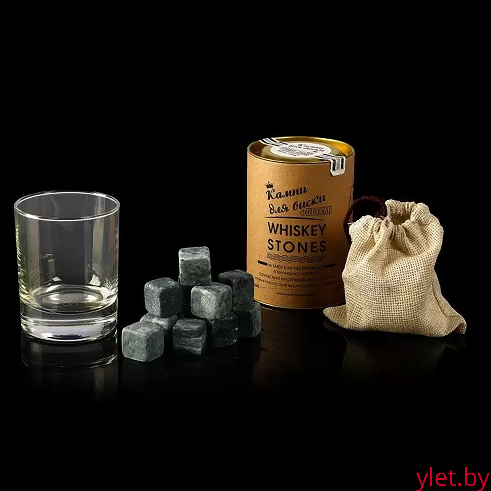 Камни для виски, 12 штук + стакан Камни для виски, 12 штук + стакан