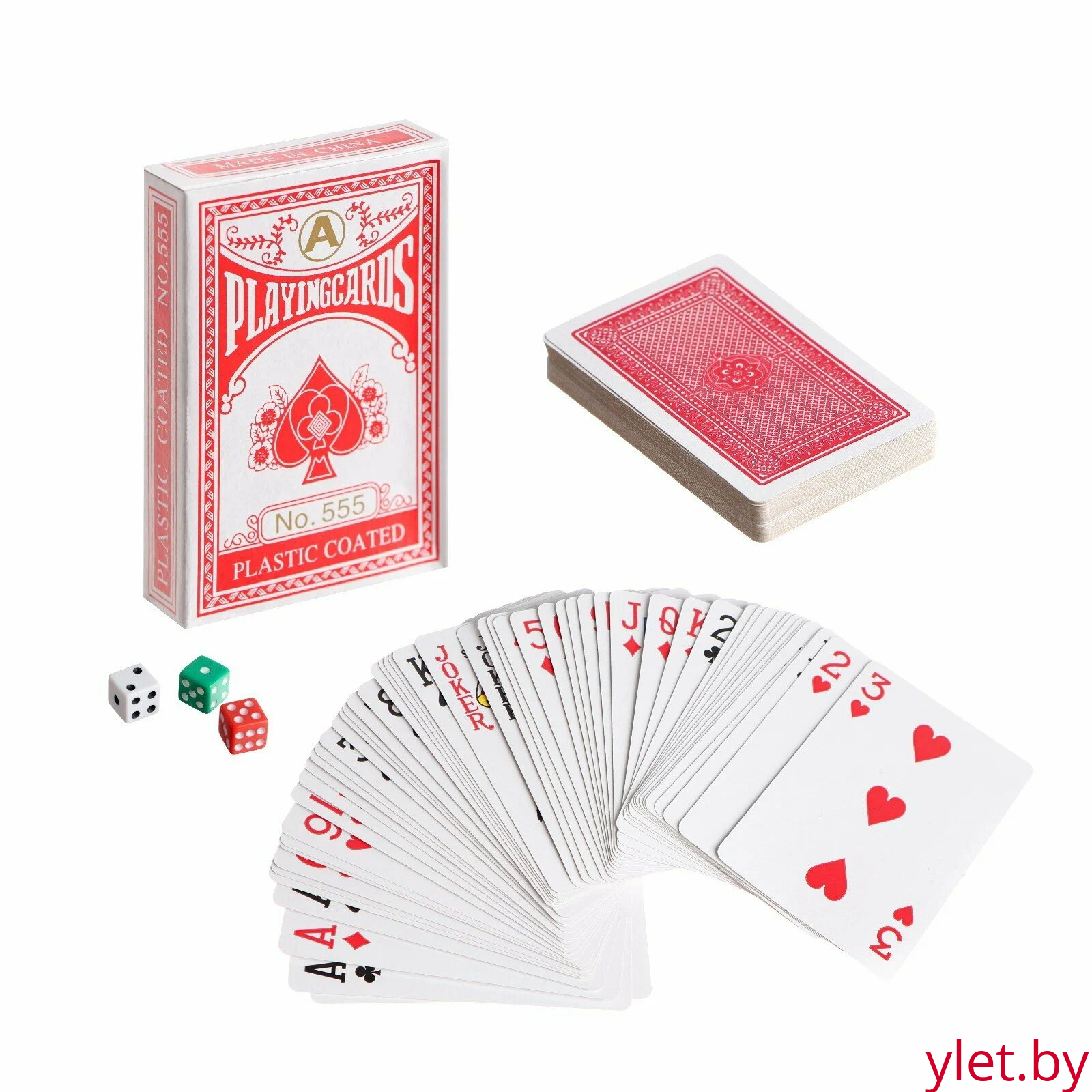 Набор для игры, покер: 3 кубика, карты 54 шт.