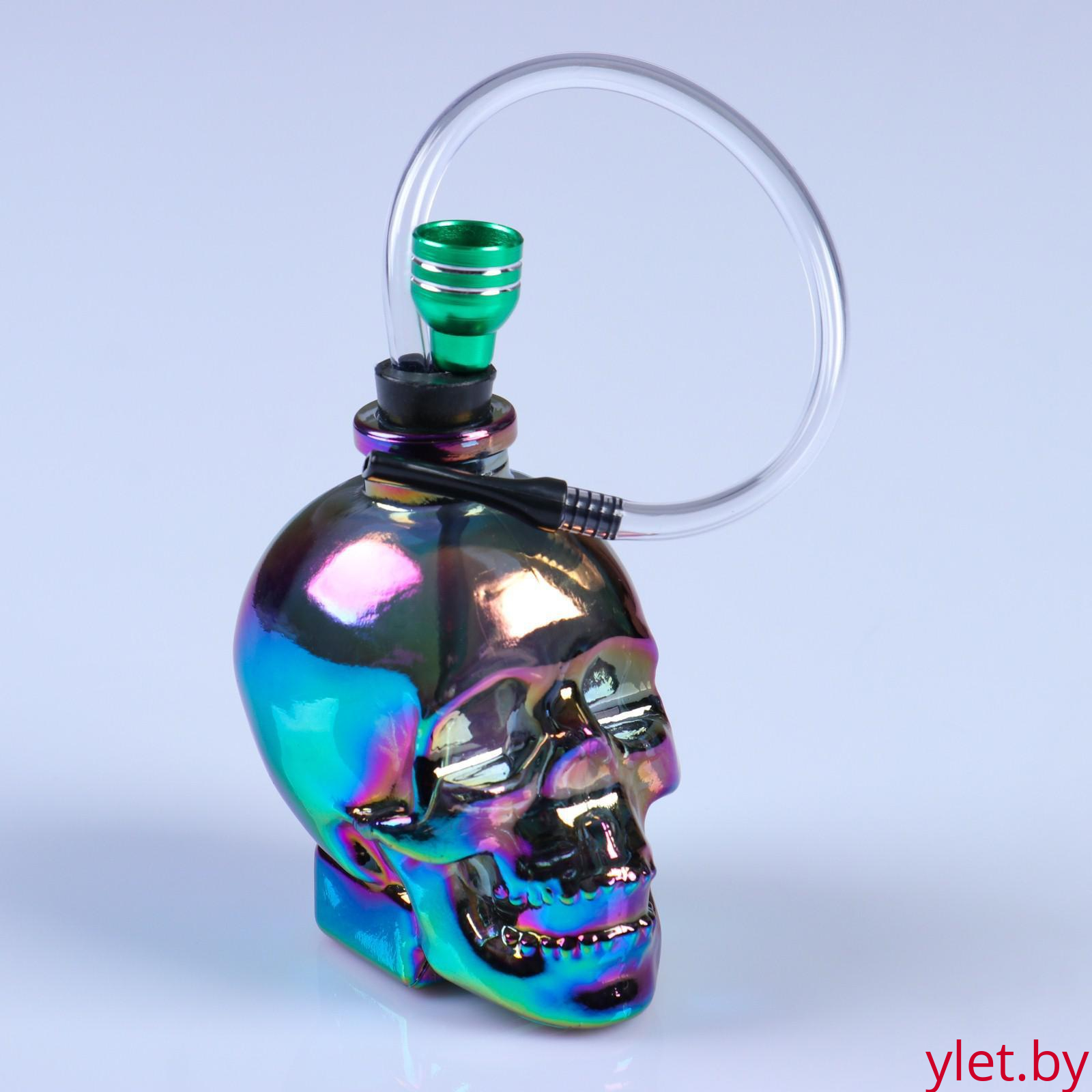 Бонг курительный, h=15 см, «Череп», стеклянный