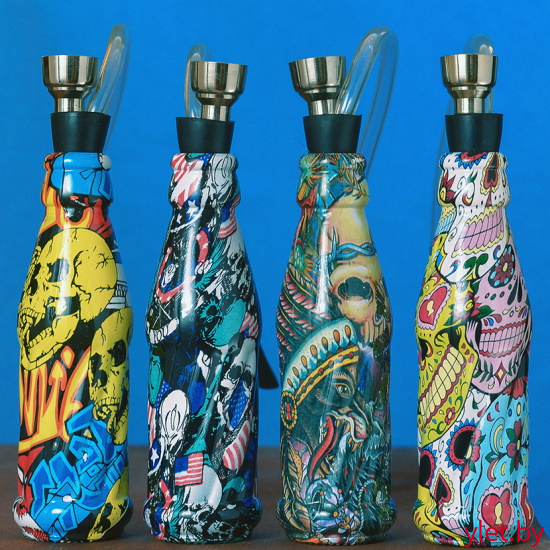 Бонг стеклянный расписной Бутылка 12 см