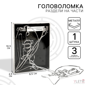 Головоломка металлическая «Раздели на части» №25