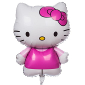 Шар (26''/66 см) Фигура, Котенок Kitty с бантиком, Розовый