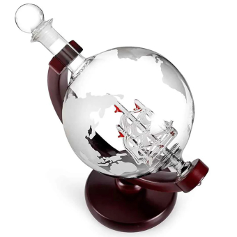 Набор для виски подарочный 2 стакана и графин "Глобус"