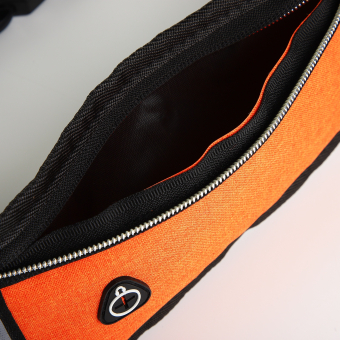 Сумка поясная "Веста" 3 отделения на молнии, 50*0,1*11 см, светоотражающие элементы, оранжевый