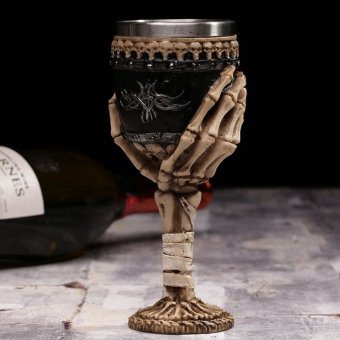 Бокал на ножке "Рука" (металл внутри)