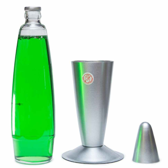 Лава лампа с блестками в сером корпусе 42 см Зеленая