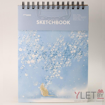 Скетчбук (B5) "Dreamy cat", blue (18*25) 30 л. 130 г/м