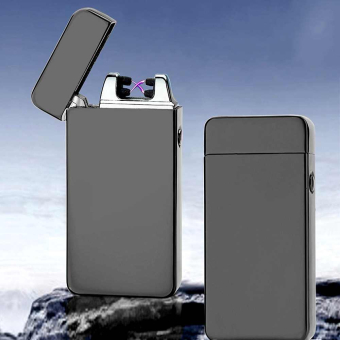 Импульсная зажигалка двойная  Lighter графит