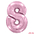 Шар (40''/102 см) Цифра, 8, Розовый, Макарунс