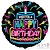 Шар (18''/46 см) Круг, С Днем рождения, Торт, Неон