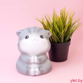 Копилка "Gray cat", paws together (16 см), пластик