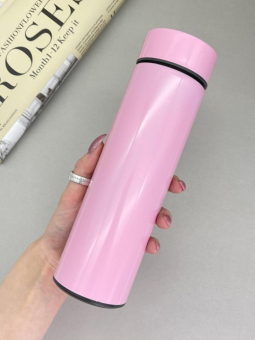 Термос с датчиком температуры «Metallic», pink (500 ml)