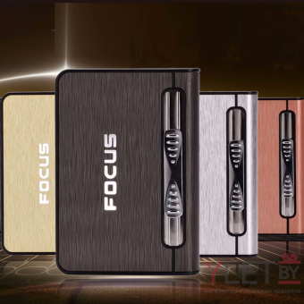Портсигар Focus со встроенной зажигалкой