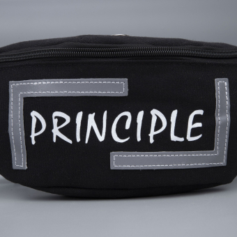 Сумка поясная"Principle" на молнии, 35*12*5 см, светотражающие элементы, черный