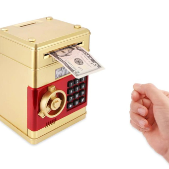 Копилка сейф большая Золотая