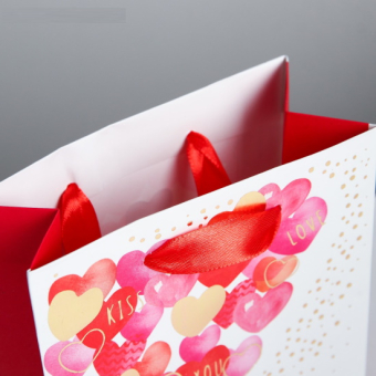 Пакет подарочный ламинированный I love you 12 x 15 × 5.5 см