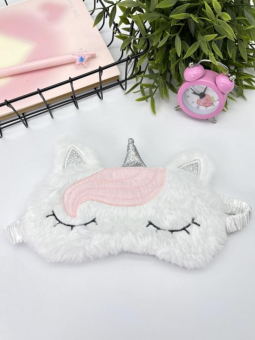Маска для сна "Unicorn pink bangs", white