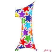 Шар (40"/102см) Цифра, 1, Дизайнерская