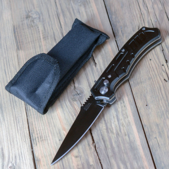 Нож складной металлический Черный 20,5 см