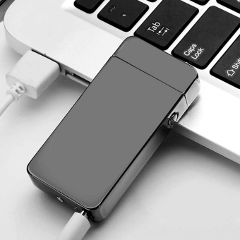 Импульсная зажигалка двойная  Lighter графит