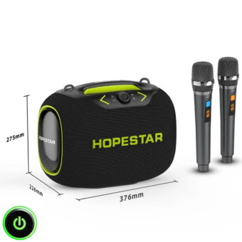 Портативная колонка Hopestar Party Box 120W с двумя микрофонами Черная