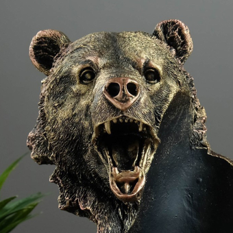 Подставка под бутылку "Медведь" бронза