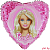 Шар (18''/46 см) Сердце, Барби в зеркале
