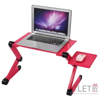Столик трансформер для ноутбука Т6 с подставкой для  мыши РОЗОВЫЙ