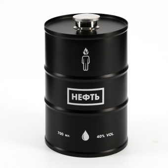 Фляжка для алкоголя 750 мл, «Запас нефти», нержавеющая сталь, подарочная, 25 oz