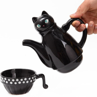 Заварник с чашками Кошка