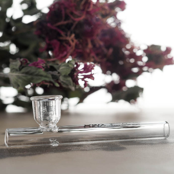 Курительный девайс стеклянный прозрачный с приемником