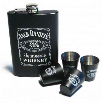 Набор фляжка и стопки Jack Daniels черный
