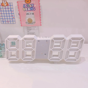 Часы будильник электронные Цифры, белые, с термометром