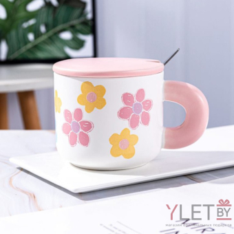 Кружка «Flower power», pink (450  ml)