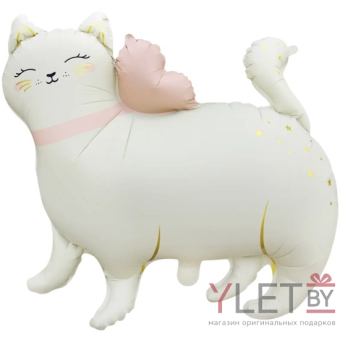 Шар (27''/69 см) Фигура, Кошечка с бантом, Сатин