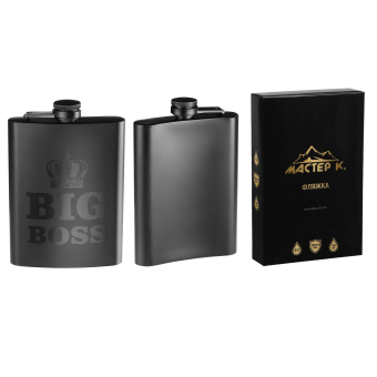 Фляжка для алкоголя BIG BOSS, нержавеющая сталь, подарочная, 240 мл, 8 oz