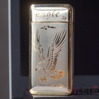 Импульсная зажигалка двойная Lighter со световым датчиком Орел