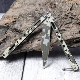 Нож бабочка Камуфляж