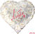 Шар (18''/46 см) Сердце, Люблю (симфония роз), Белый
