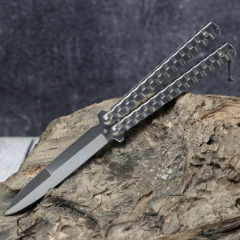 Нож бабочка Серебро плетение